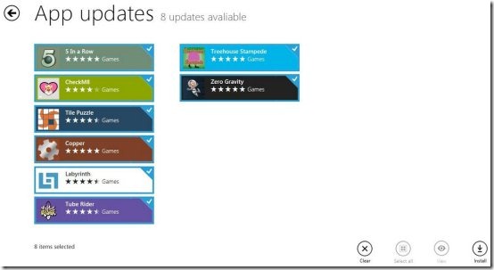 Apps updating Windows8