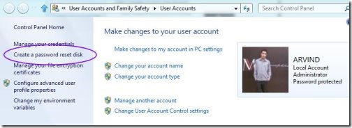 Create A Password Reset USB In Windows 8 3