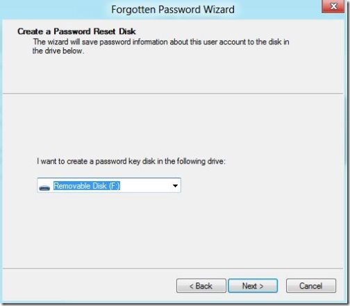 Create A Password Reset USB In Windows 8 5