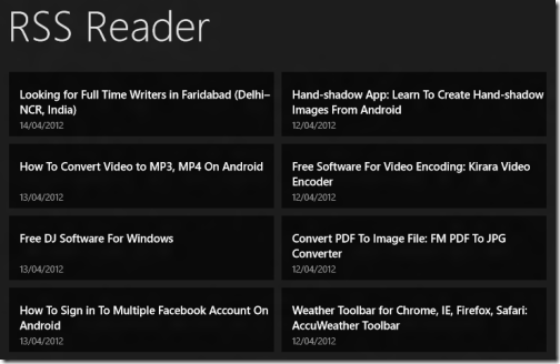 RSS Reader Feed Items
