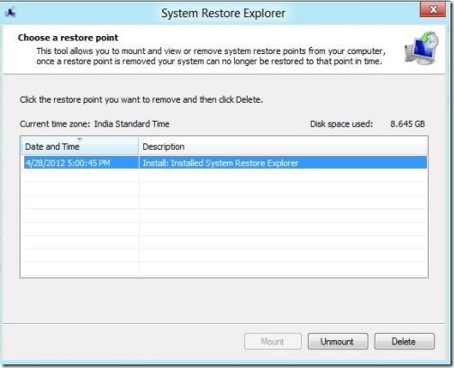 System Restore Explorer