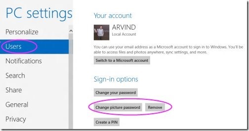 Windows picture password 2