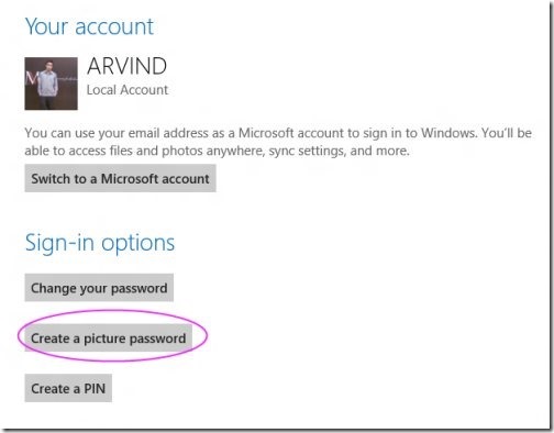 Windows picture password 3