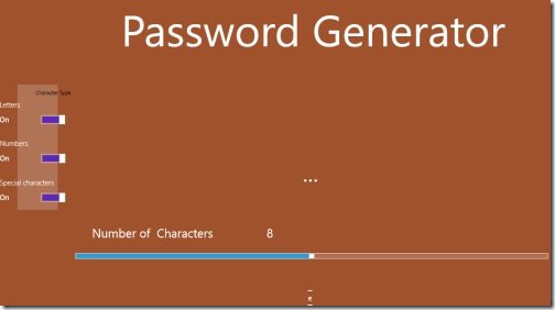 Password Generator Windows 8 app