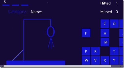Windows 8 Hangman app