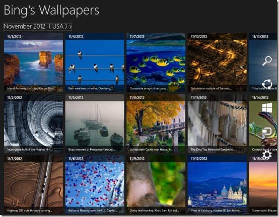 Windows 8 wallpapers app