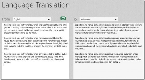 Language Translator Windows 8 app