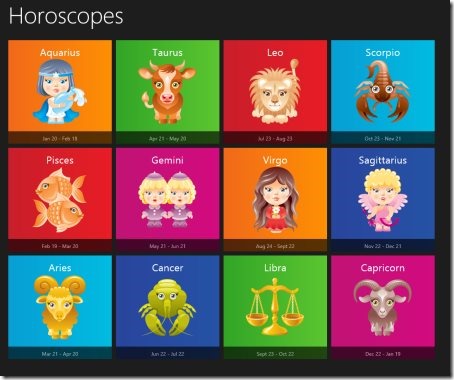 Windows 8 Horoscope app