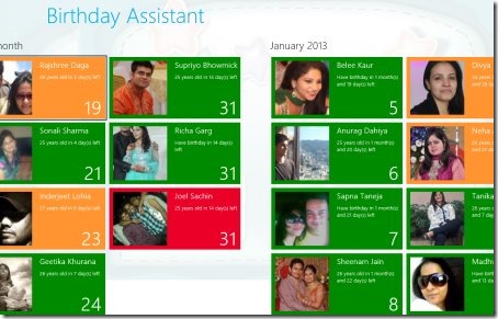 Windows 8 birthday reminder apps