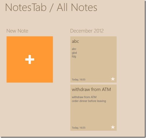 Windows 8 notes app