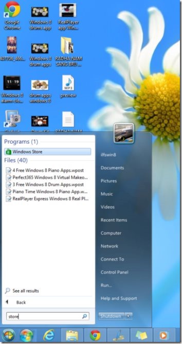 Windows 8 start menu button