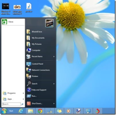 Windows 8 start menu button