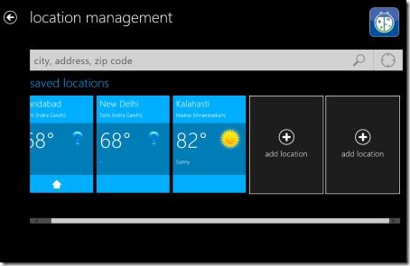 Windows 8 weather app