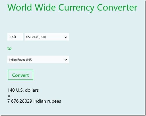 currency converter app for Windows 8