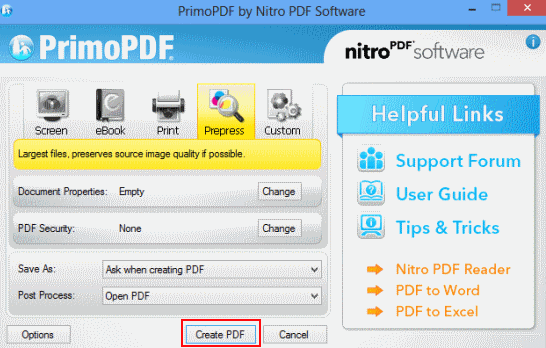 PrimoPDF - Create PDF