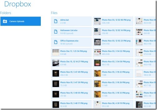 Dropbox app for Windows 8
