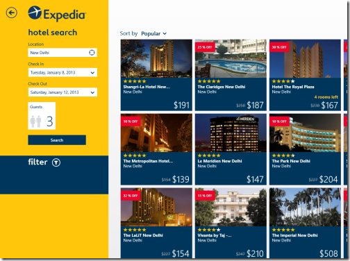 Windows 8 apps to book hotels