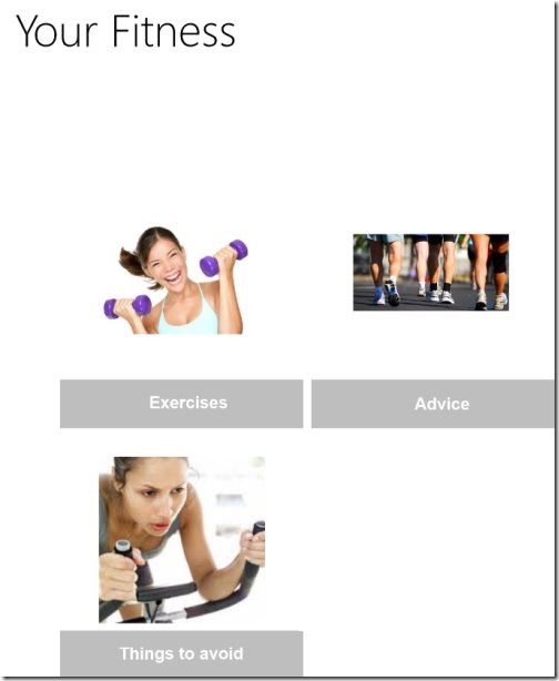 Windows 8 fitness app