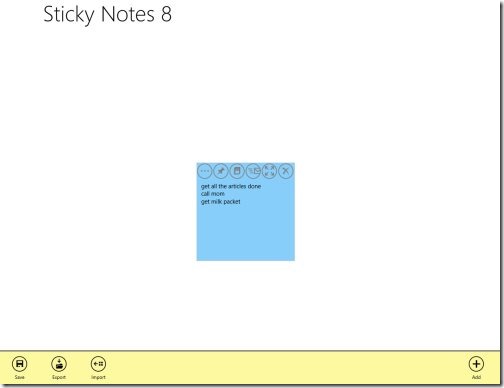 sticky notes Windows 8 app