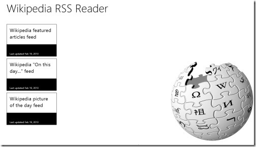 Wikipedia RSS Reader app for Windows 8