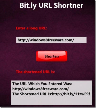 URL Shortener apps for Windows 8