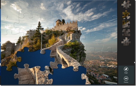 Windows 8 jigsaw puzzle app