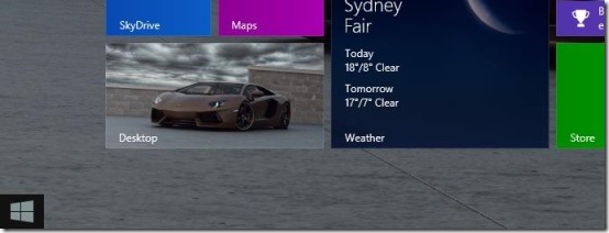 Windows 8.1 start button in start screen