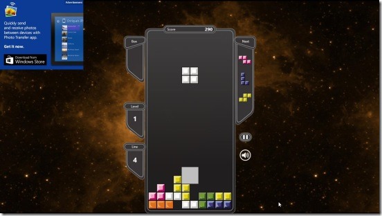 Tetris- game screen