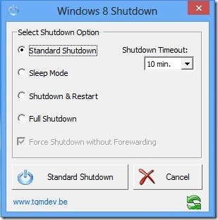 Windows 8 Shutdown-UI