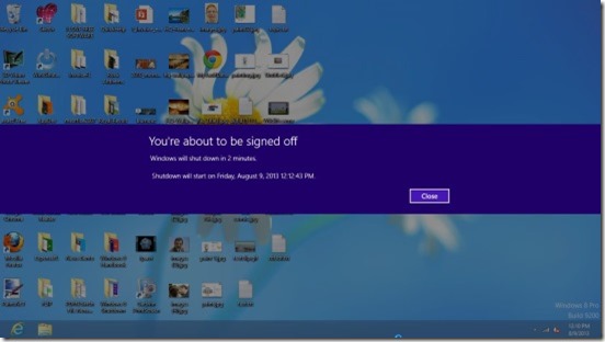 Windows 8 Shutdown-shutdown message
