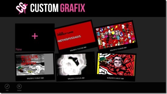 Custom GraFix - main screen