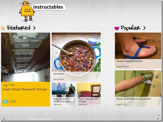 Instructables-Main Screen