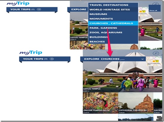 MyTrip- Choose from categories
