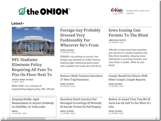 The Onion-Main Screen