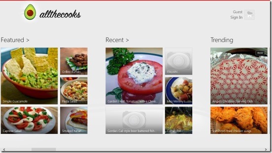 allthecooks - home screen
