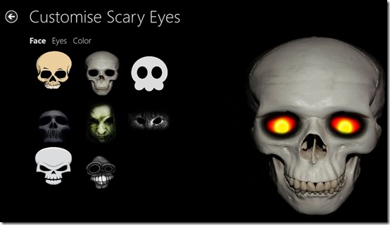 Scary Eyes- Main Screen