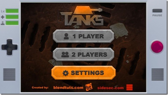 Tanks - main screen