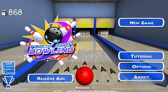 Trick Shot Bowling- Main Screen