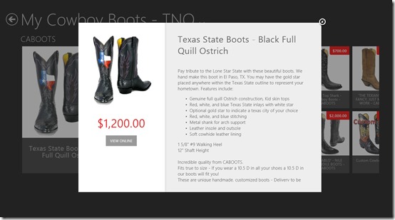 My Cowboy Boots - TNO- Products specifications