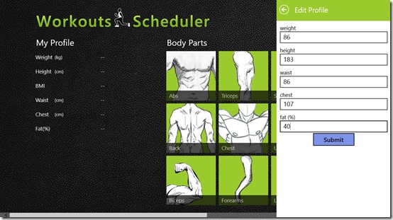 Workouts Scheduler- Add profile