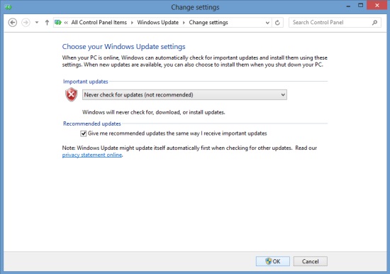 Manually Turning Off Windows Updates
