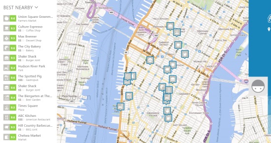 Foursquare- Choose from map