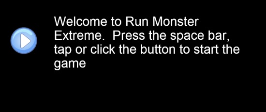 Run Monster Extreme- Start screen