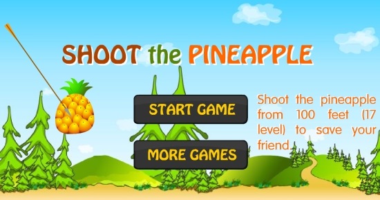 Shoot The Pineapple- Landing page