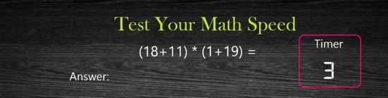 Test Your Maths Speed - Timer