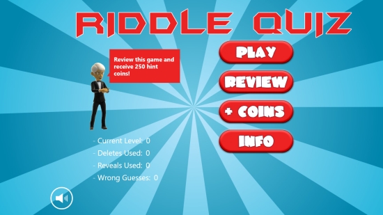 Riddle Quiz - Start screen