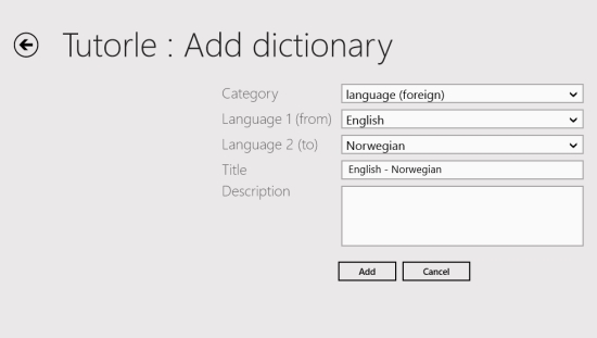 Tutorle- Add New Dictionary