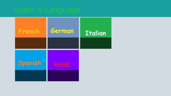 Learn-e-Language - Start screen