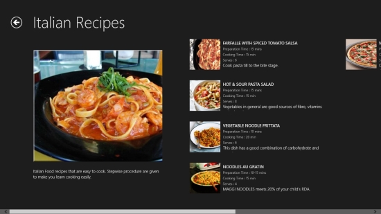 Recipe Palette - Category view