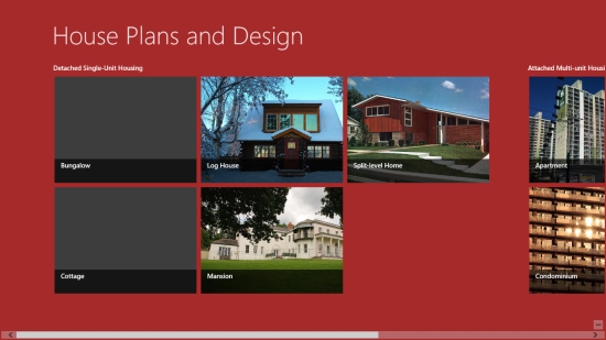 House Plans and Design - Start screen